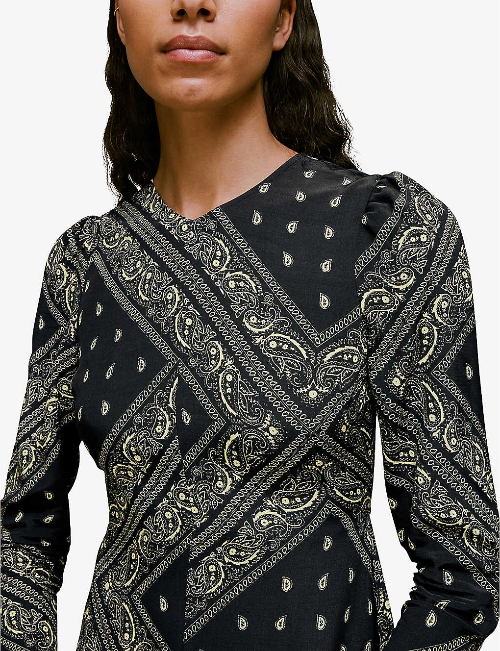 Whistles Bandana Print Asymmetric Hem Woven Midi Dress 5 Whistles Bandana Print Asymmetric Hem Woven Midi Dress - Image 5