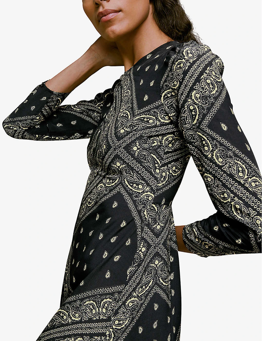 Whistles Bandana Print Asymmetric Hem Woven Midi Dress 6 Whistles Bandana Print Asymmetric Hem Woven Midi Dress - Image 6