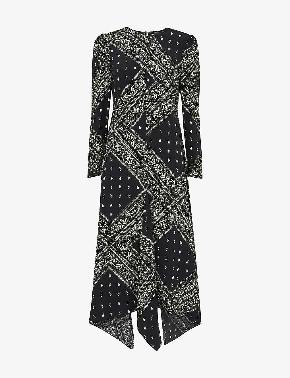 Whistles Bandana Print Asymmetric Hem Woven Midi Dress 1 Whistles Bandana Print Asymmetric Hem Woven Midi Dress