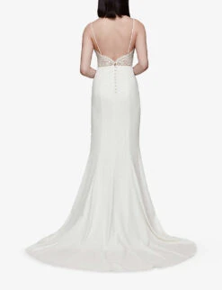 Whistles Sylvie Embroidered Lace And Crepe Wedding Dress -The Fashion Shop R03904110 CREAM ALT03
