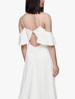 Whistles Esther Off-the-shoulder Crepe Wedding Dress 8 Whistles Esther Off-the-shoulder Crepe Wedding Dress -The Fashion Shop R03904111 CREAM ALT03