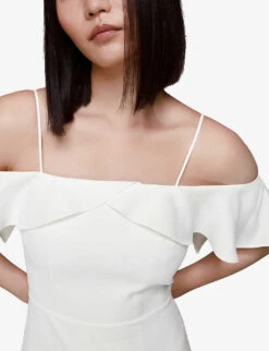 Whistles Esther Off-the-shoulder Crepe Wedding Dress 9 Whistles Esther Off-the-shoulder Crepe Wedding Dress -The Fashion Shop R03904111 CREAM ALT04