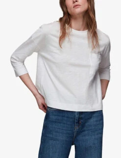 Whistles Dropped Shoulder Cotton-jersey Top 7 Whistles Dropped Shoulder Cotton-jersey Top -The Fashion Shop R03904906 WHITE ALT02
