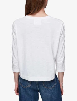 Whistles Dropped Shoulder Cotton-jersey Top 8 Whistles Dropped Shoulder Cotton-jersey Top -The Fashion Shop R03904906 WHITE ALT03