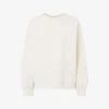 Whistles Cable-embossed Relaxed Fit Cotton Blend Sweatshirt