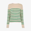Whistles Stripe-detail Crew-neck Cotton Jumper