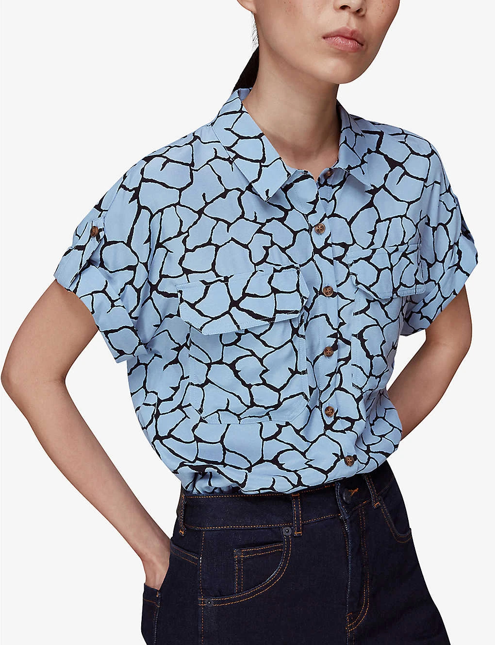 Whistles Giraffe Graphic-print Pocket-detail Woven Shirt 3 Whistles Giraffe Graphic-print Pocket-detail Woven Shirt - Image 3