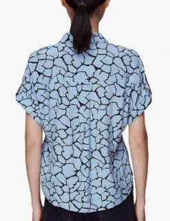 Whistles Giraffe Graphic-print Pocket-detail Woven Shirt 8 Whistles Giraffe Graphic-print Pocket-detail Woven Shirt -The Fashion Shop R03907587 MULTICOLOURED ALT03