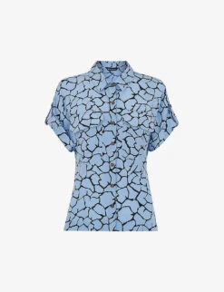 Whistles Giraffe Graphic-print Pocket-detail Woven Shirt