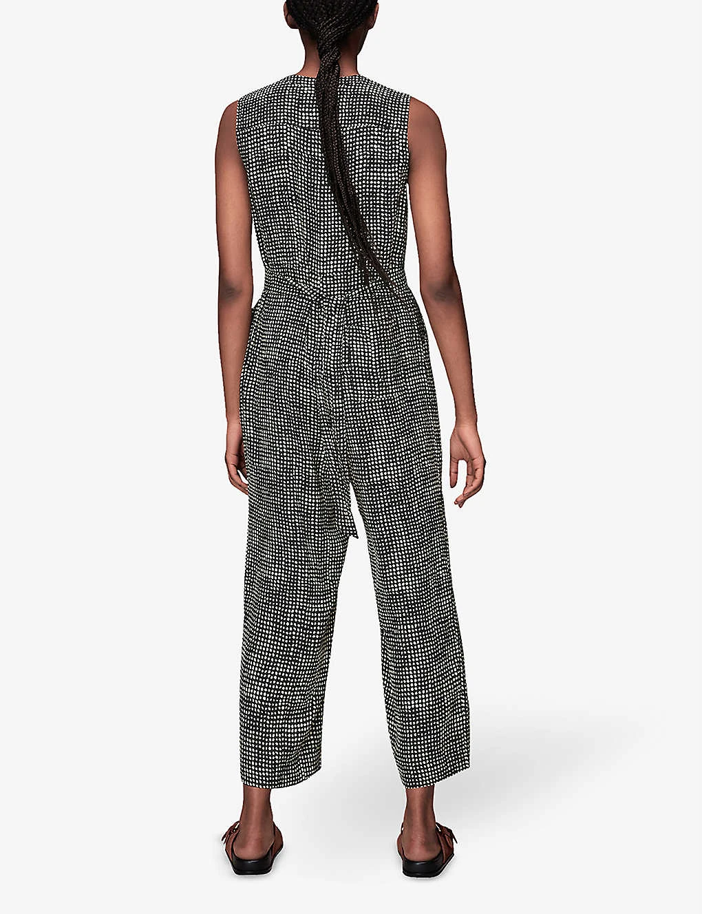 Whistles Josie Spot-print Check Woven Jumpsuit 4 Whistles Josie Spot-print Check Woven Jumpsuit - Image 4
