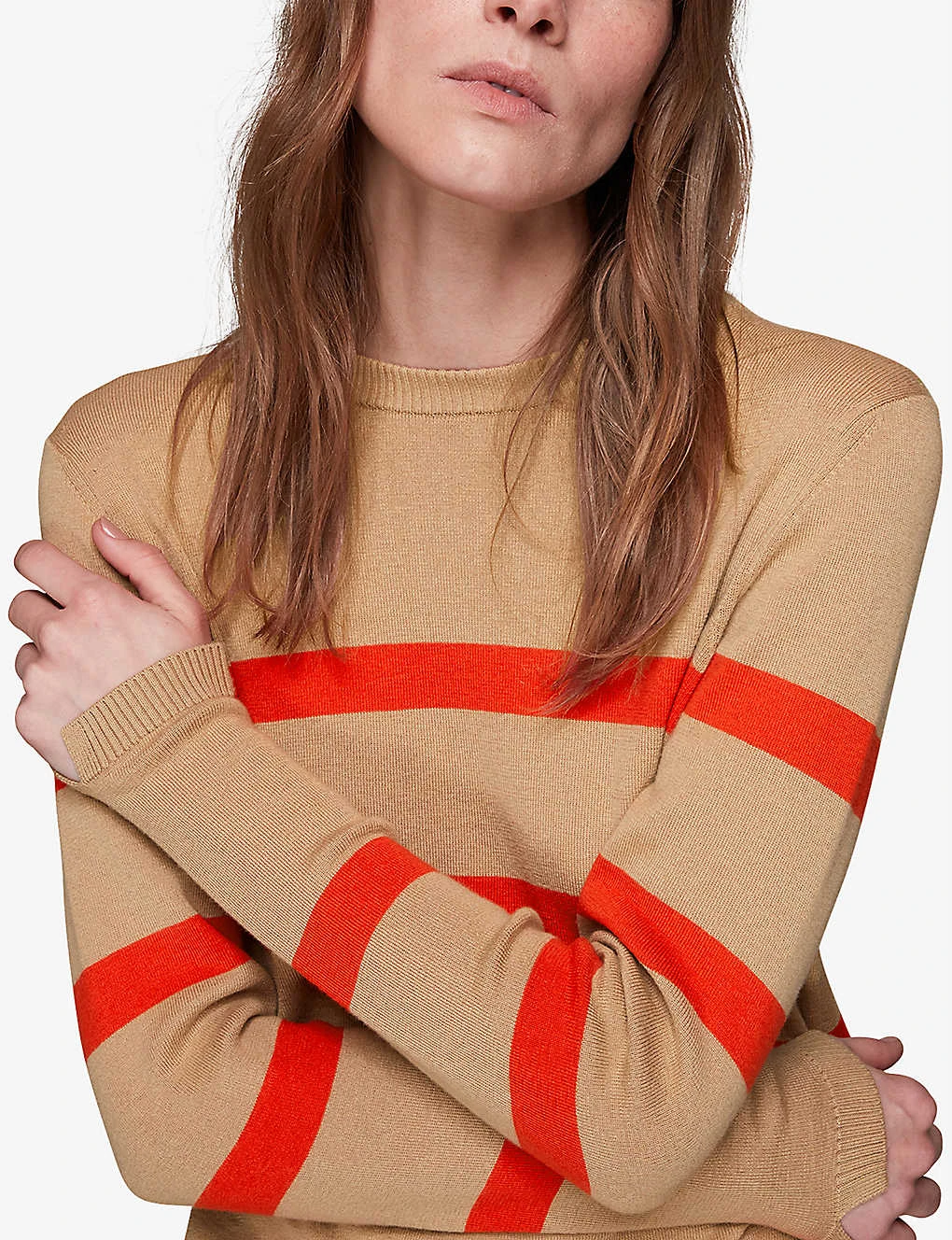 Whistles Stripe-detail Crew-neck Knitted Cotton Jumper 5 Whistles Stripe-detail Crew-neck Knitted Cotton Jumper - Image 5