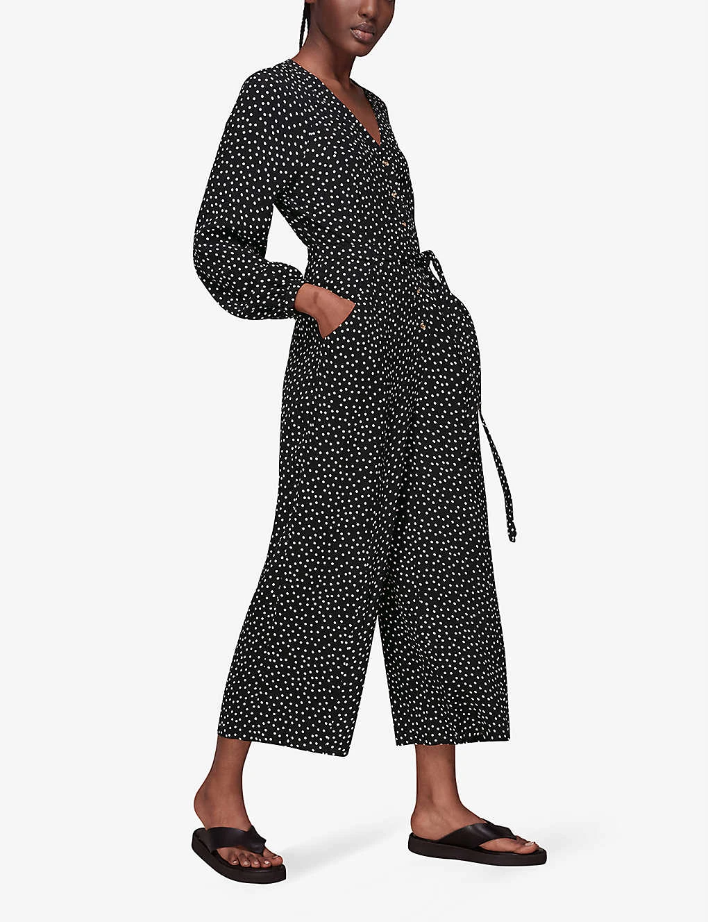 Whistles Lottie Spot-print Wide-leg Woven Jumpsuit 2 Whistles Lottie Spot-print Wide-leg Woven Jumpsuit - Image 2