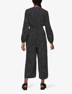 Whistles Lottie Spot-print Wide-leg Woven Jumpsuit 8 Whistles Lottie Spot-print Wide-leg Woven Jumpsuit -The Fashion Shop R03908488 MONOCHROME ALT03
