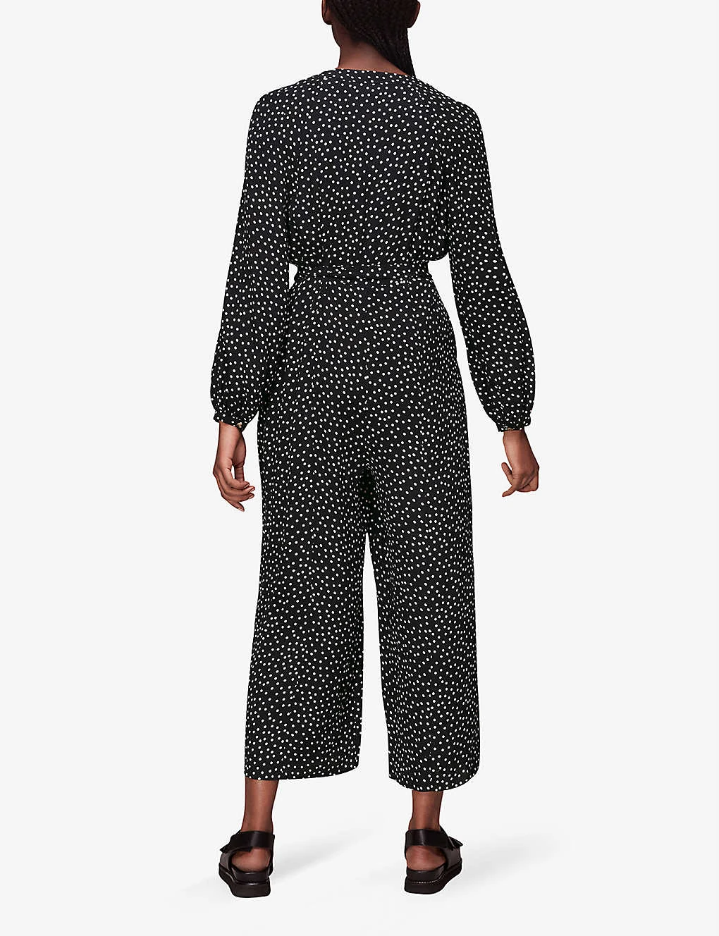 Whistles Lottie Spot-print Wide-leg Woven Jumpsuit 4 Whistles Lottie Spot-print Wide-leg Woven Jumpsuit - Image 4