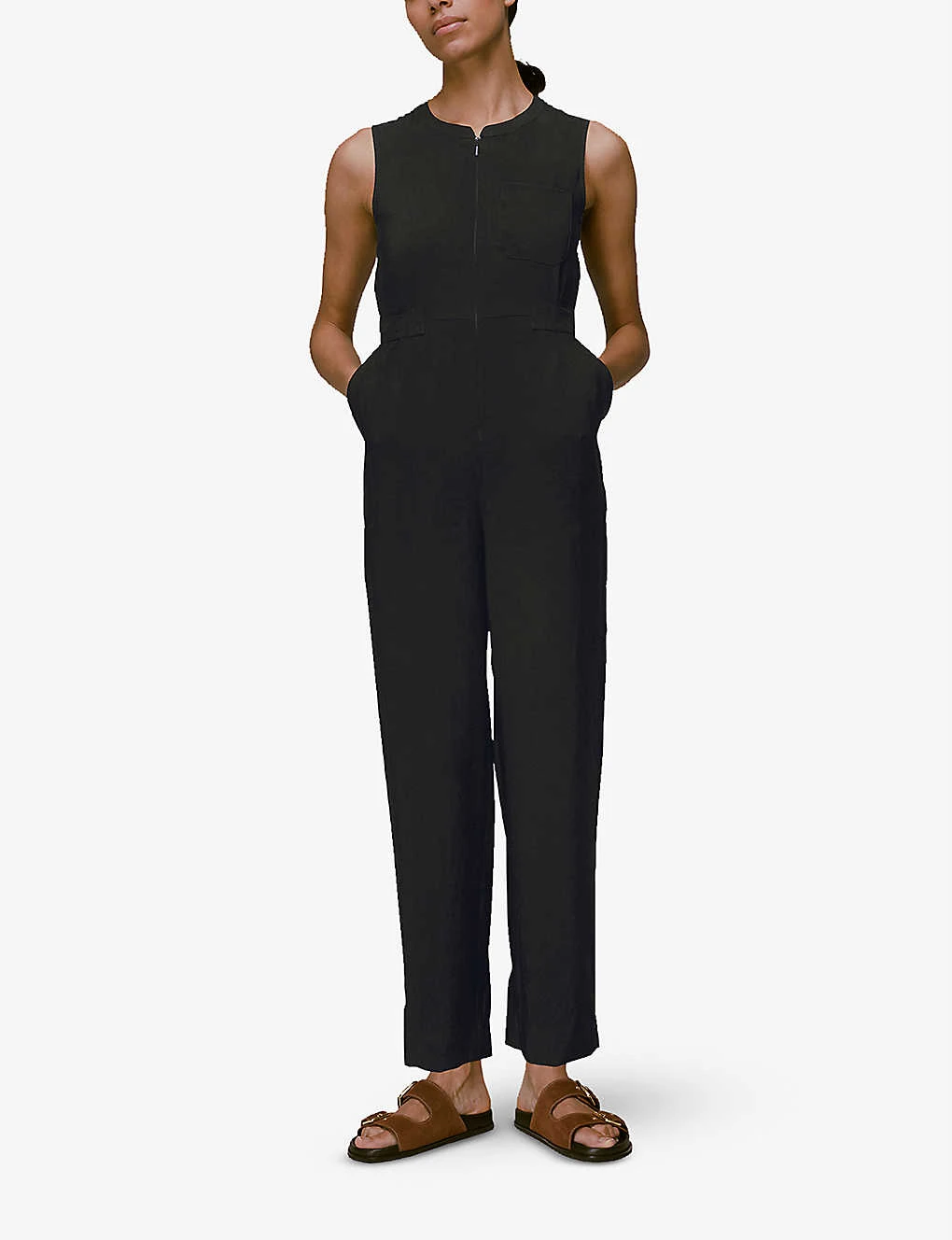 Whistles Josie Zip-front Woven Jumpsuit 2 Whistles Josie Zip-front Woven Jumpsuit - Image 2