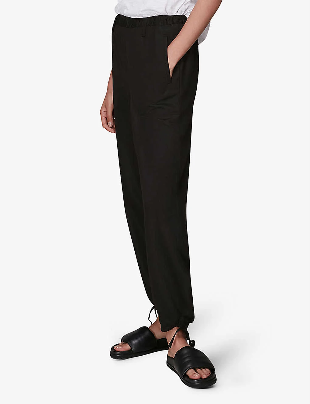 Whistles Tie-hem Relaxed-fit Woven Trousers 3 Whistles Tie-hem Relaxed-fit Woven Trousers - Image 3