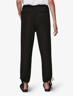 Whistles Tie-hem Relaxed-fit Woven Trousers 8 Whistles Tie-hem Relaxed-fit Woven Trousers -The Fashion Shop R03914776 BLACK ALT03