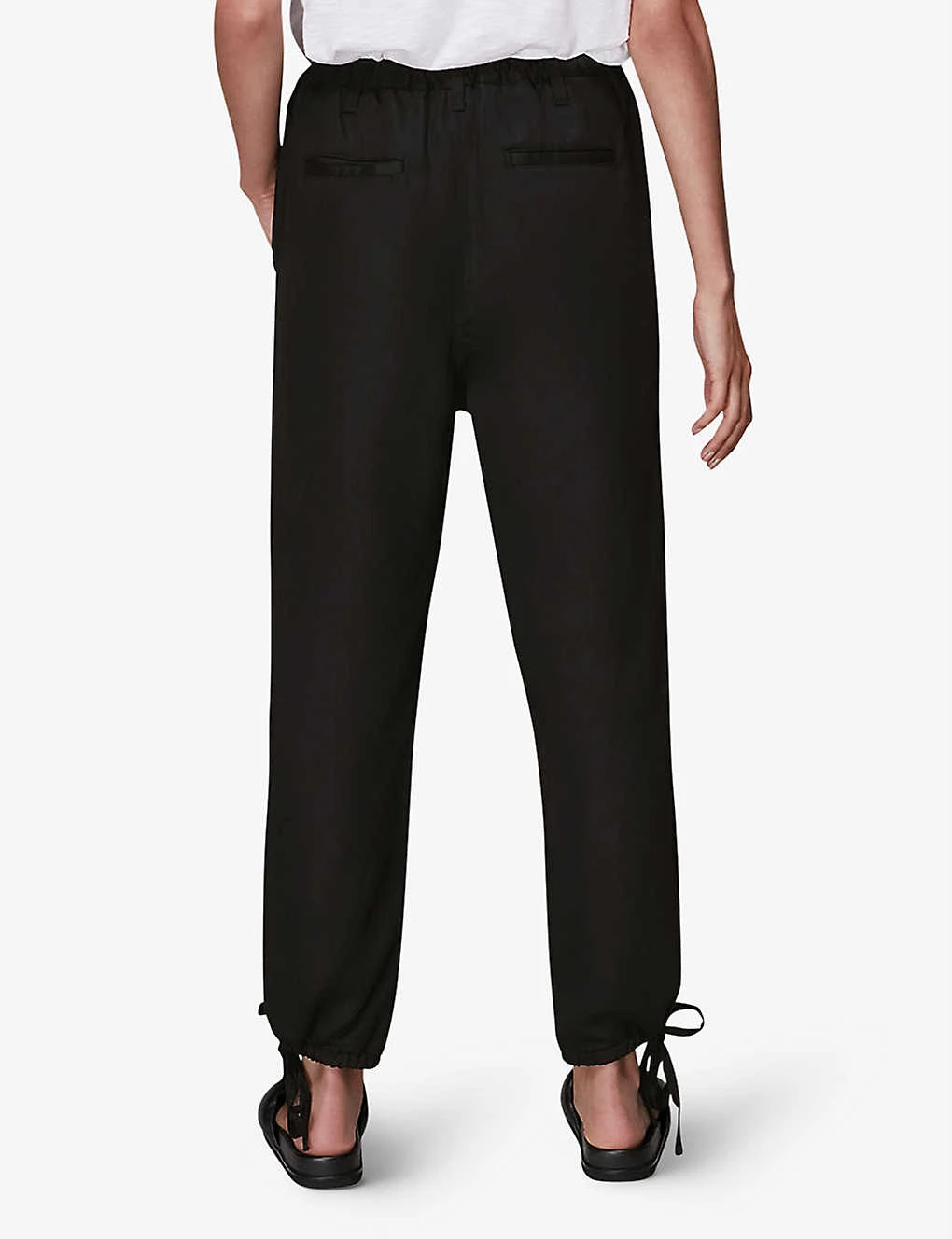 Whistles Tie-hem Relaxed-fit Woven Trousers 4 Whistles Tie-hem Relaxed-fit Woven Trousers - Image 4