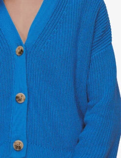 Whistles Mara V-neck Cotton Cardigan 9 Whistles Mara V-neck Cotton Cardigan -The Fashion Shop R03916811 BLUE ALT04