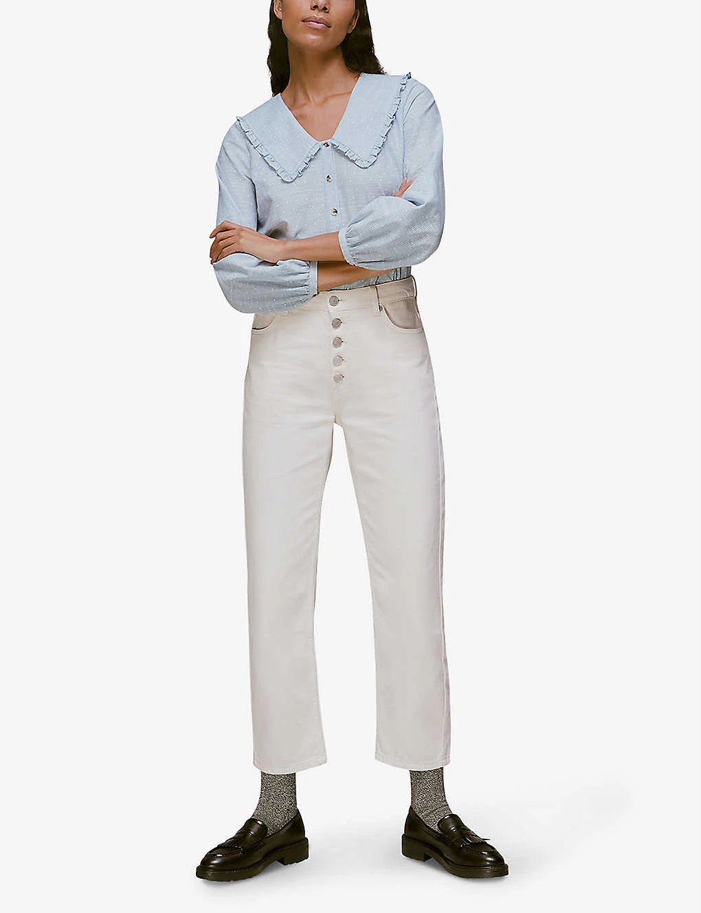 Whistles Oversized-collar Cotton Top 2 Whistles Oversized-collar Cotton Top - Image 2