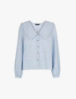 Whistles Oversized-collar Cotton Top