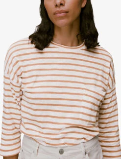 Whistles Striped Cotton-jersey Top 6 Whistles Striped Cotton-jersey Top -The Fashion Shop R03918783 MULTICOLOURED ALT02