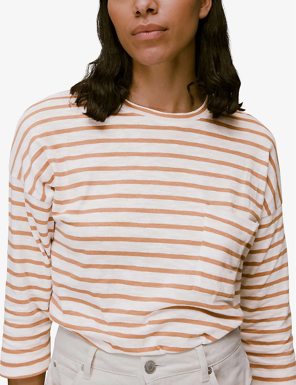 Whistles Striped Cotton-jersey Top 3 Whistles Striped Cotton-jersey Top - Image 3