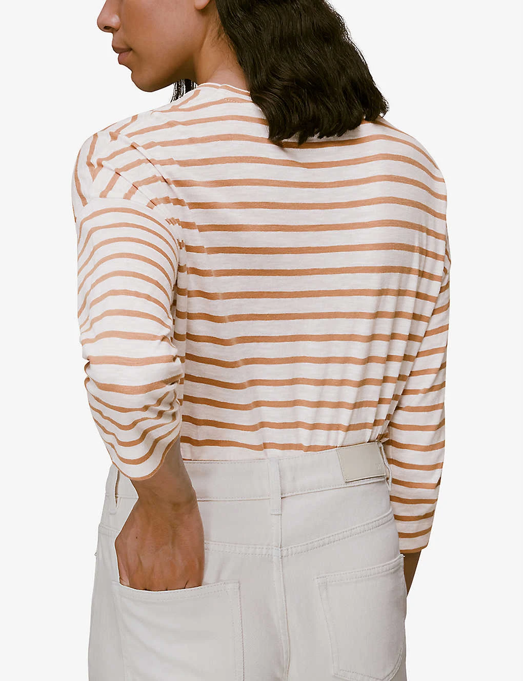 Whistles Striped Cotton-jersey Top 4 Whistles Striped Cotton-jersey Top - Image 4
