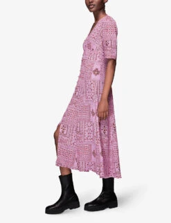 Whistles Neave Bandana-print Crepe Midi Dress 7 Whistles Neave Bandana-print Crepe Midi Dress -The Fashion Shop R03918785 MULTICOLOURED ALT02
