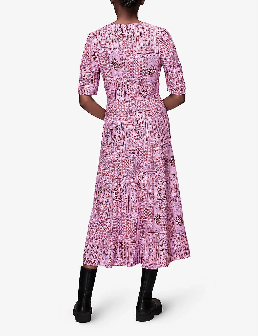 Whistles Neave Bandana-print Crepe Midi Dress 4 Whistles Neave Bandana-print Crepe Midi Dress - Image 4