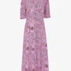Whistles Neave Bandana-print Crepe Midi Dress
