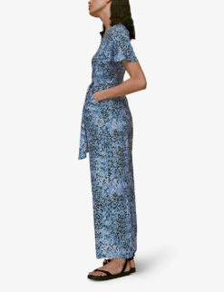 Whistles Jemma Hyena-print Crepe Jumpsuit -The Fashion Shop R03918787 MULTICOLOURED ALT04