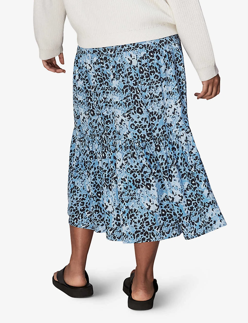 Whistles Hyena Spot-print Tiered Woven Midi Skirt 3 Whistles Hyena Spot-print Tiered Woven Midi Skirt - Image 3