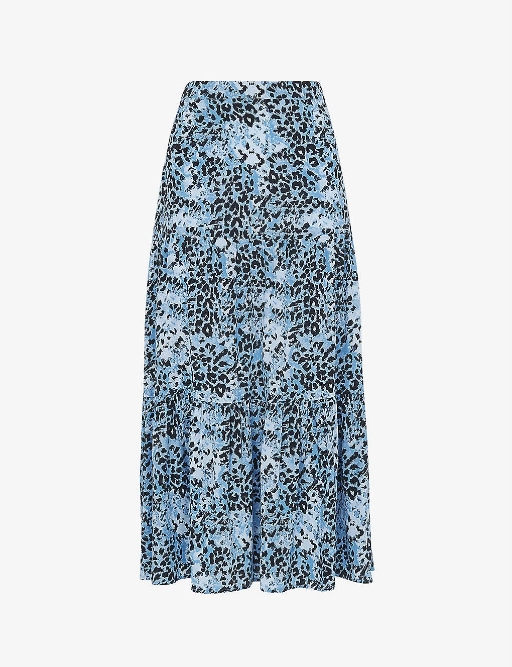 Whistles Hyena Spot-print Tiered Woven Midi Skirt 1 Whistles Hyena Spot-print Tiered Woven Midi Skirt