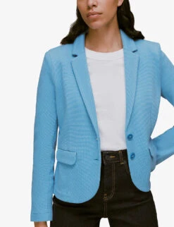 Whistles Slim-fit Cotton Blazer 7 Whistles Slim-fit Cotton Blazer -The Fashion Shop R03919191 BLUE ALT02