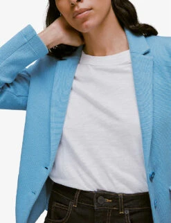 Whistles Slim-fit Cotton Blazer 9 Whistles Slim-fit Cotton Blazer -The Fashion Shop R03919191 BLUE ALT04