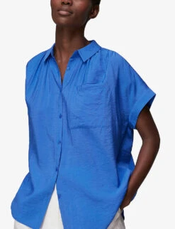 Whistles Nicola Button-through Woven Shirt 7 Whistles Nicola Button-through Woven Shirt -The Fashion Shop R03920209 BLUE ALT02