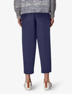 Whistles Madison Elasticated-waist Pocket-detail Woven Trousers 9 Whistles Madison Elasticated-waist Pocket-detail Woven Trousers -The Fashion Shop R03923368 NAVY ALT03