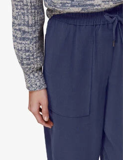 Whistles Madison Elasticated-waist Pocket-detail Woven Trousers 10 Whistles Madison Elasticated-waist Pocket-detail Woven Trousers -The Fashion Shop R03923368 NAVY ALT04