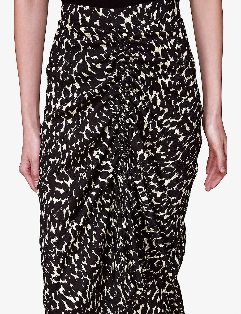 Whistles Sahara Leopard-print Ruched Crepe Midi Skirt 3 Whistles Sahara Leopard-print Ruched Crepe Midi Skirt - Image 3