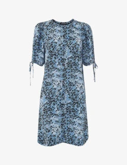 Whistles Hyena Spot Leopard-print Woven Dress