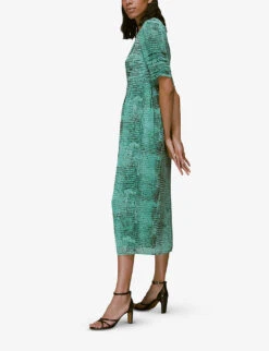 Whistles Dobby Snake-print Chiffon Maxi Dress -The Fashion Shop R03928147 MULTICOLOURED ALT02