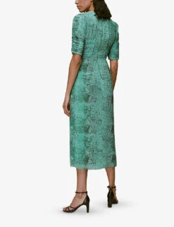 Whistles Dobby Snake-print Chiffon Maxi Dress -The Fashion Shop R03928147 MULTICOLOURED ALT03