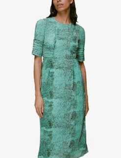 Whistles Dobby Snake-print Chiffon Maxi Dress -The Fashion Shop R03928147 MULTICOLOURED ALT04