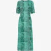 Whistles Dobby Snake-print Chiffon Maxi Dress