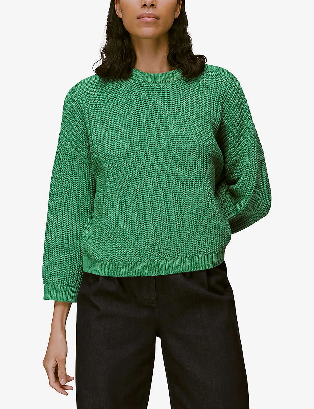 Whistles Pria Chunky Knit Cotton Jumper 3 Whistles Pria Chunky Knit Cotton Jumper - Image 3
