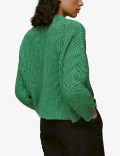Whistles Pria Chunky Knit Cotton Jumper 8 Whistles Pria Chunky Knit Cotton Jumper -The Fashion Shop R03928892 GREEN ALT03