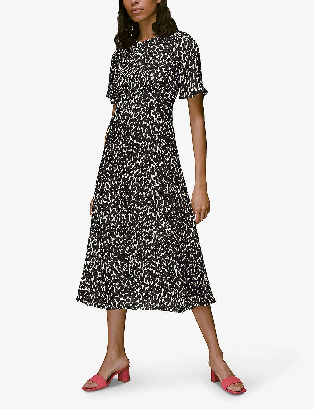 Whistles Alana Printed Recycled-polyester Midi Dress 2 Whistles Alana Printed Recycled-polyester Midi Dress - Image 2