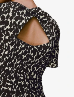 Whistles Alana Printed Recycled-polyester Midi Dress 11 Whistles Alana Printed Recycled-polyester Midi Dress -The Fashion Shop R03929567 BLACK ALT05