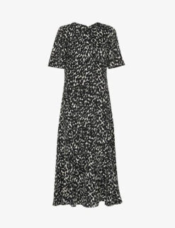 Whistles Alana Printed Recycled-polyester Midi Dress